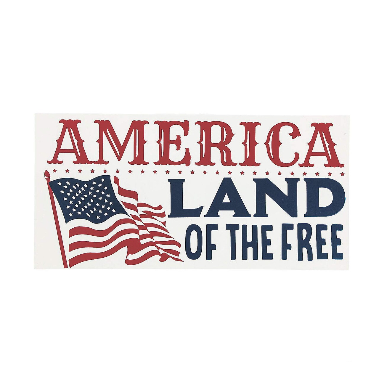 4th of July America Land of the Free Wood Sign 12 1/4" x 7 1/2"